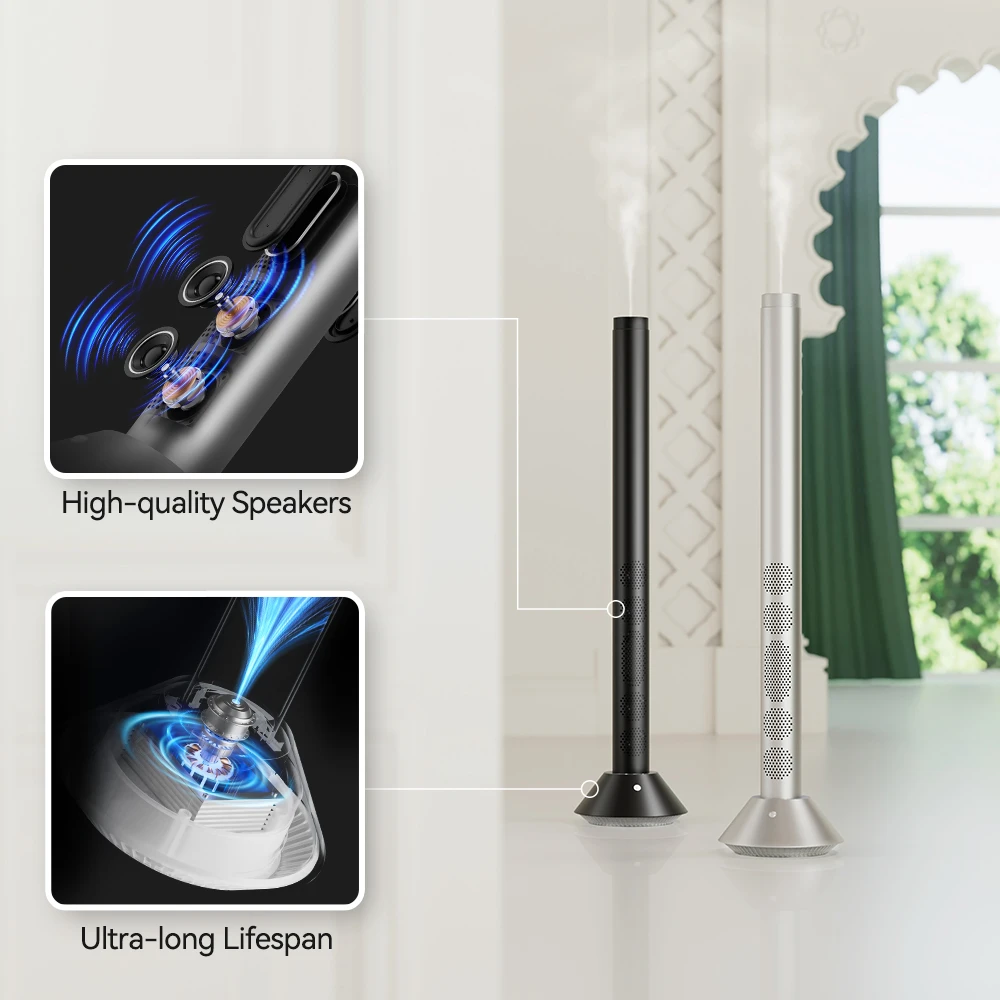 Difusor de aromas en torre premium S100L PRO con altavoz